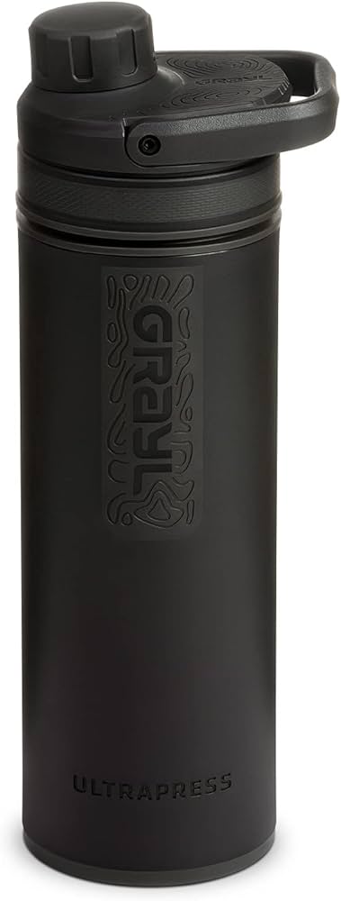 GRAYL UltraPress 16.9 oz Water Purifier & Filter Bottle for Hiking,  Backpacking, Survival, Travel